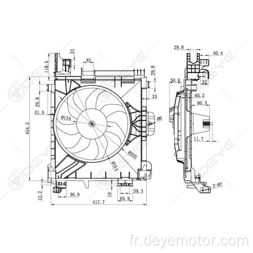 Ventilateur de radiateur 12 Volts pour BENZ SMART